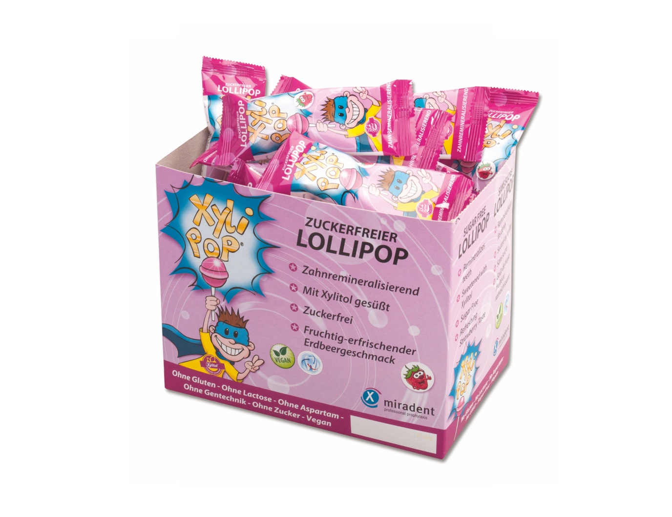 Леденец XyliPOP Miradent® со вкусом клубники, 50 шт