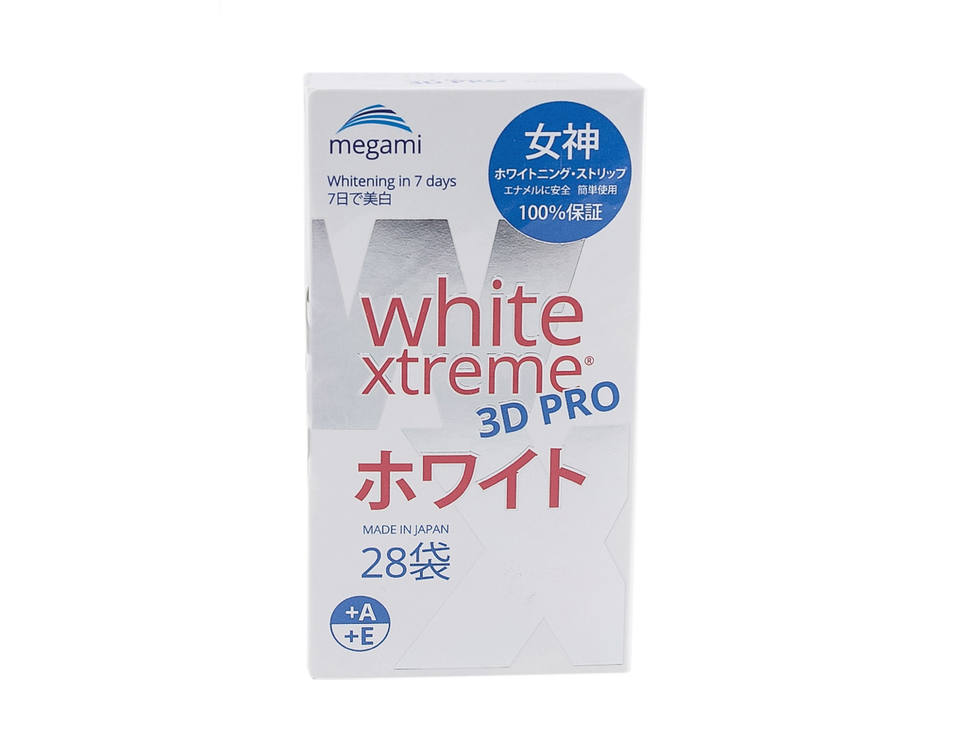 Отбеливающие полоски MEGAMI WHITE XTREME 3D PRO с витаминами А и Е 28 полосок