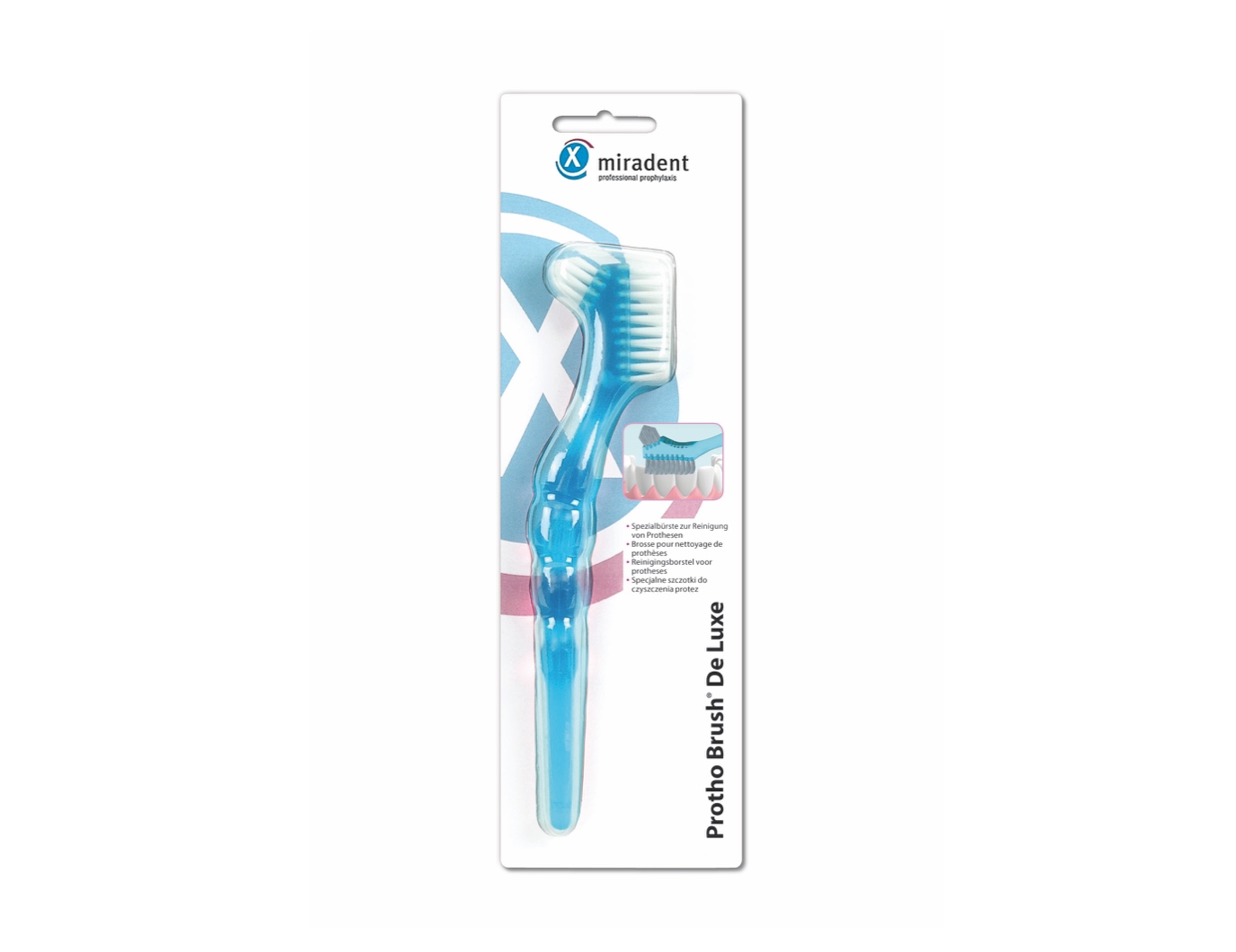 Щетка для протезов Miradent® Protho Brush De Luxe Голубая