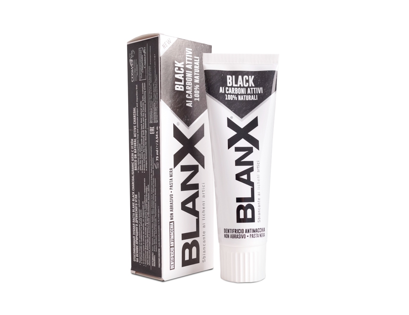 Зубная паста Blanx Black Charcoal с древесным углём, 75 мл
