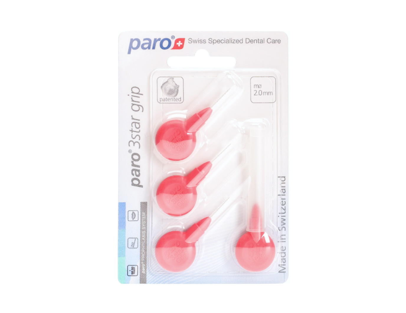 Межзубный ершик Paro 3Star Grip розовый, 0,45 мм