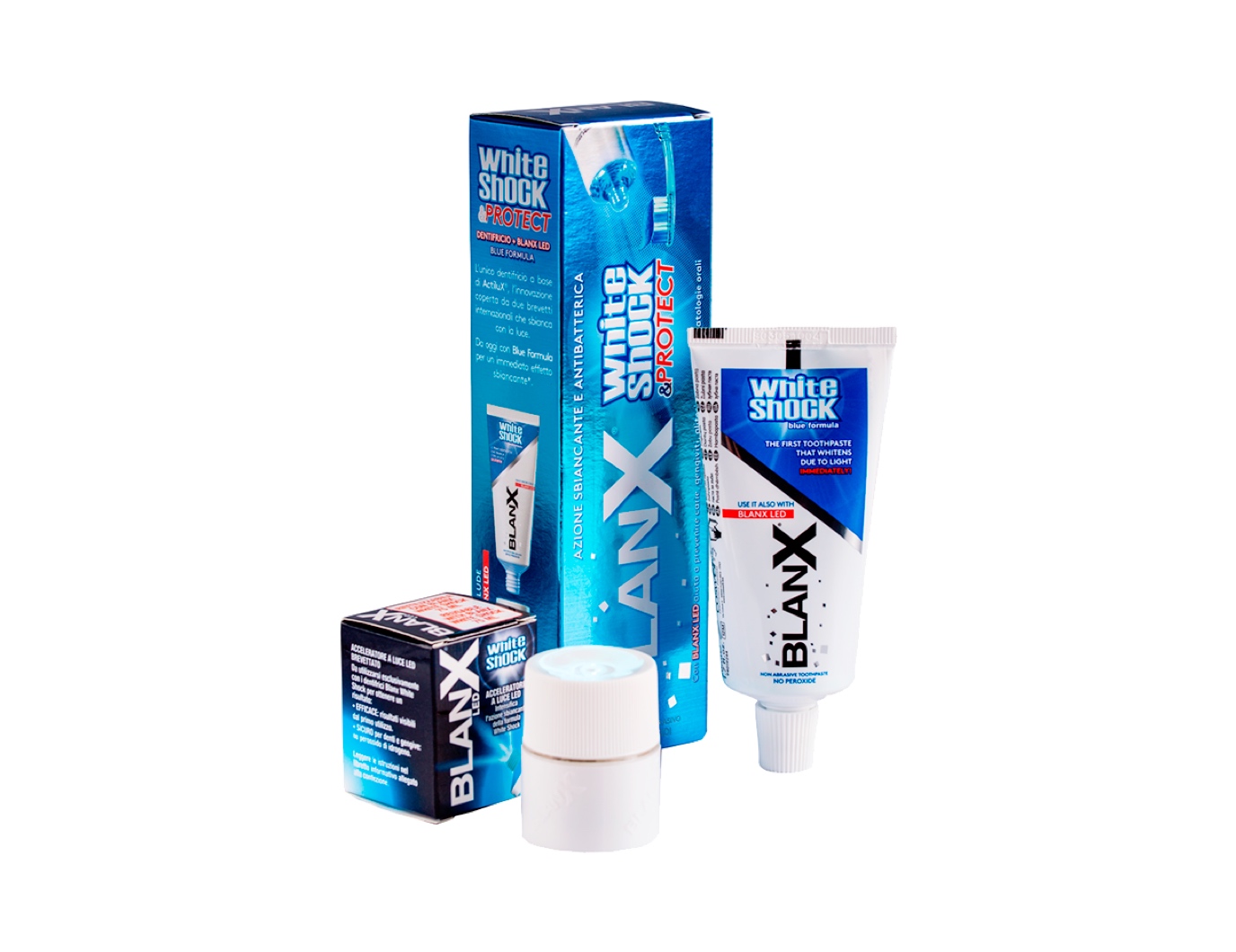 Зубная паста Blanx White Shock Protect 50 мл с лампой-активатором