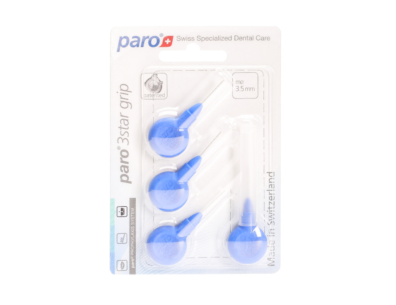Межзубный ершик Paro 3Star Grip голубой, 0,5 мм