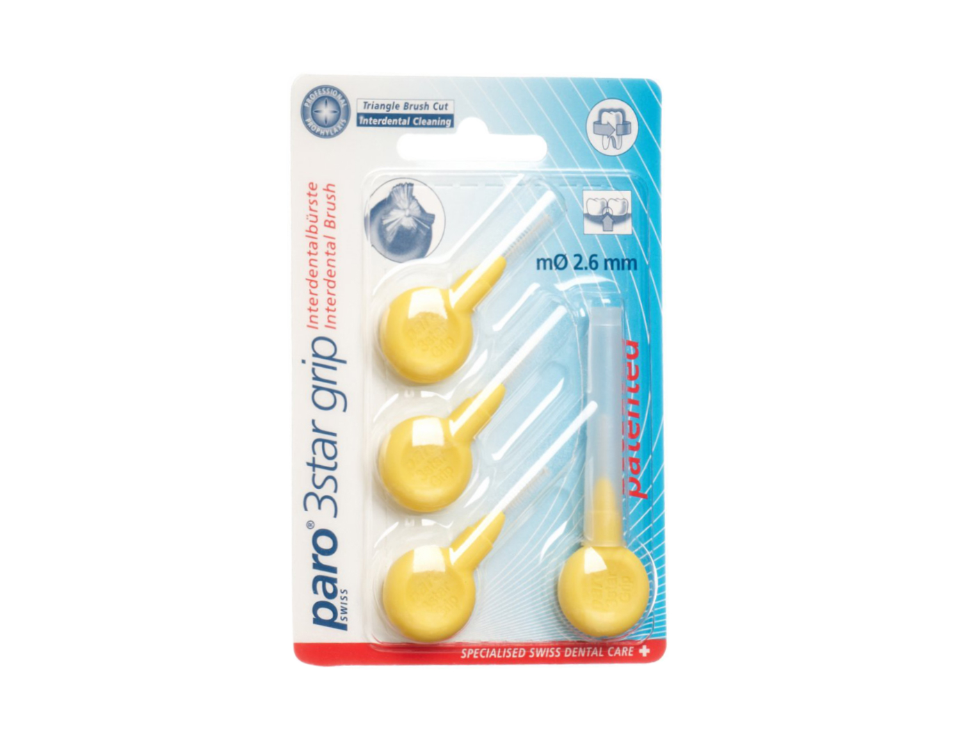 Межзубный ершик Paro 3Star Grip желтый, 0,5 мм