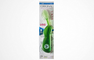 Зубная щетка Radius Original зеленая, для левшей